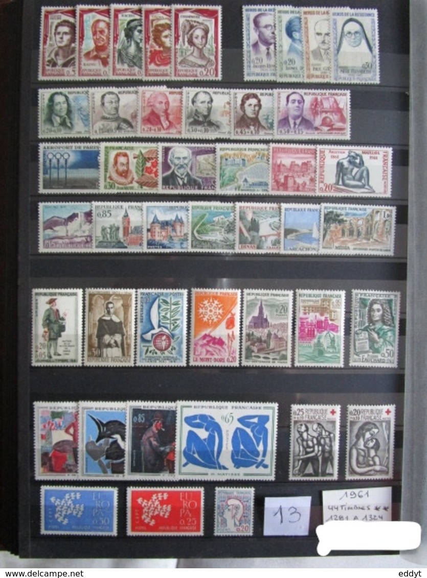 LOT De 44 TIMBRES FRANCE ** Neufs FRANCE  Collection 1961 - TBE - 1960-1969