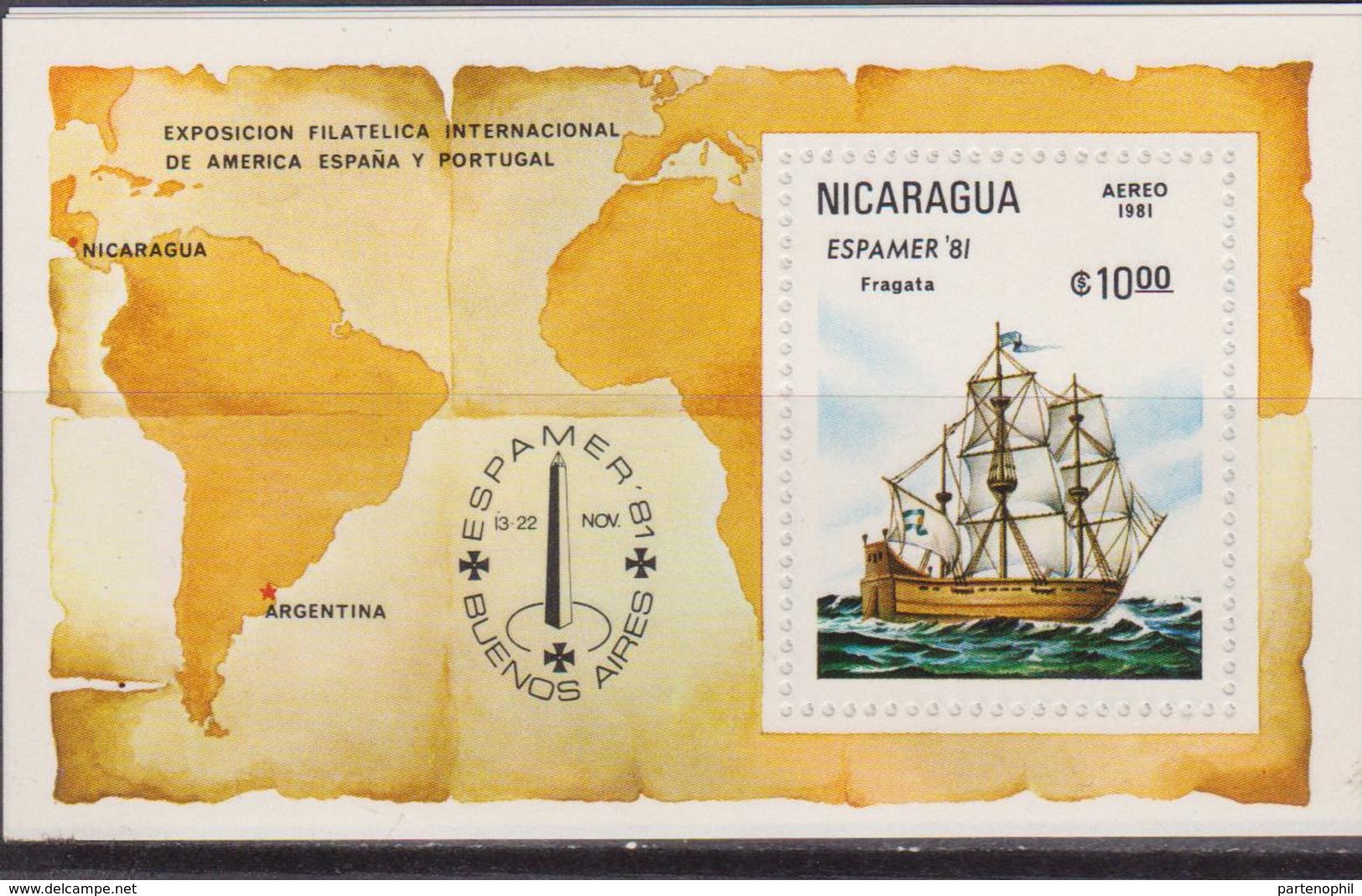 NICARAGUA 1981 Espamer Ship Nave  - MNH Set - Nicaragua