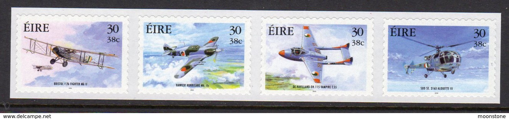 Ireland 2000 Military Aviation Aeroplanes Self-adhesive Strip Of 4, MNH, SG 1368/71 - Ongebruikt