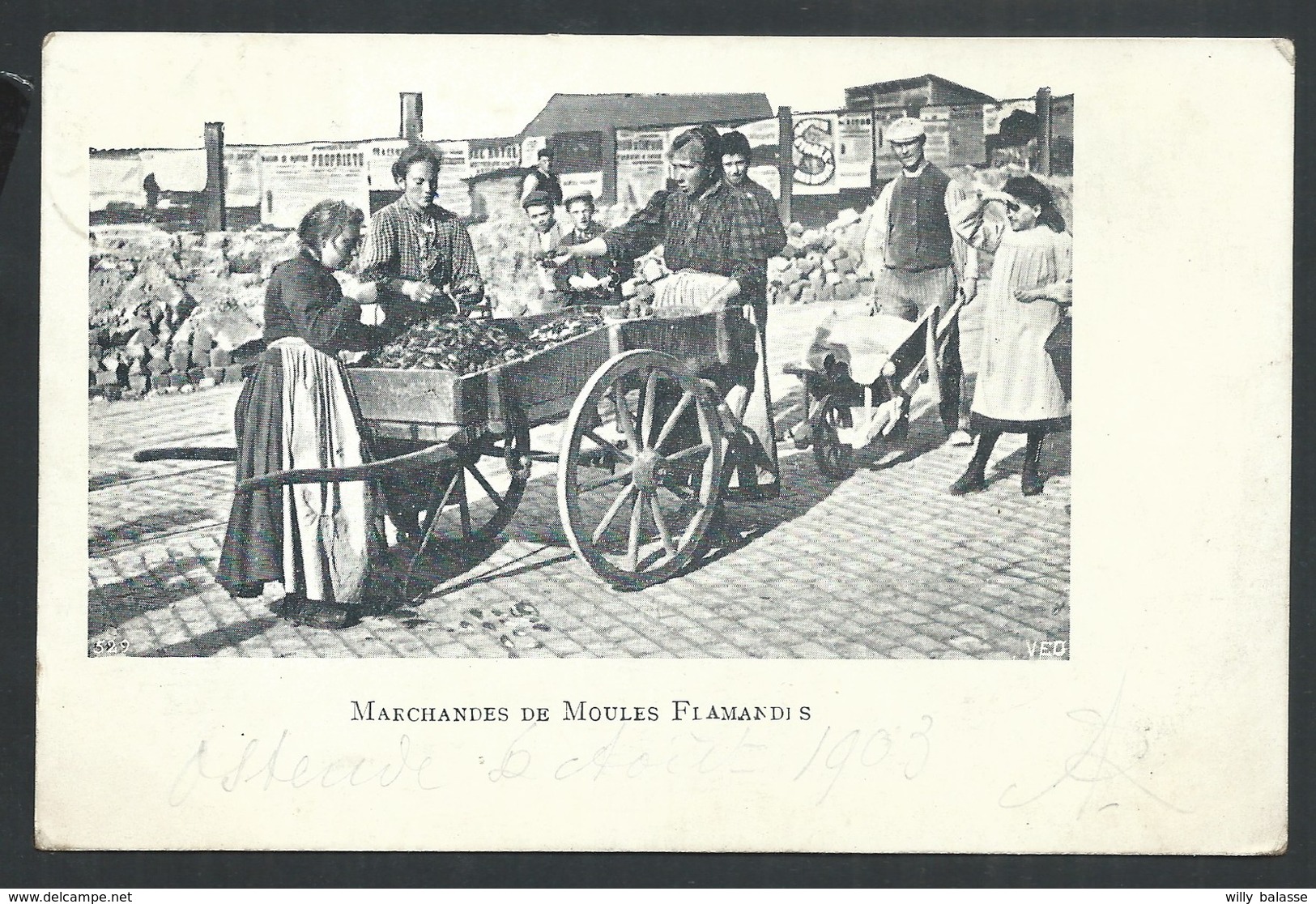 +++ CPA - Marchandes De Moules Flamandes - Marchant Ambulant - Petit Métier - Cachet Ostende  Oostende 1903   // - Marchands Ambulants