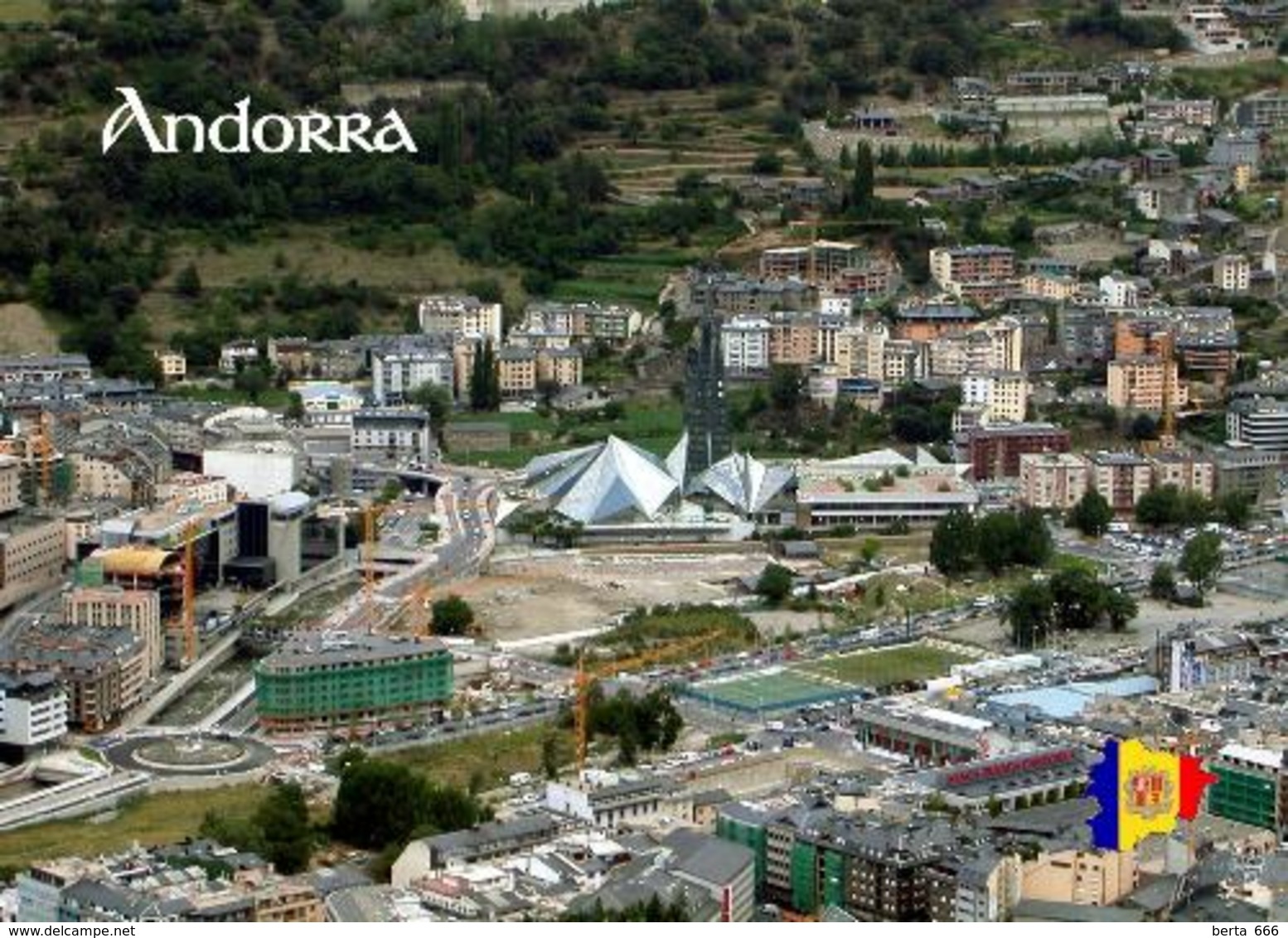 Andorra La Vella Aerial View New Postcard - Andorra