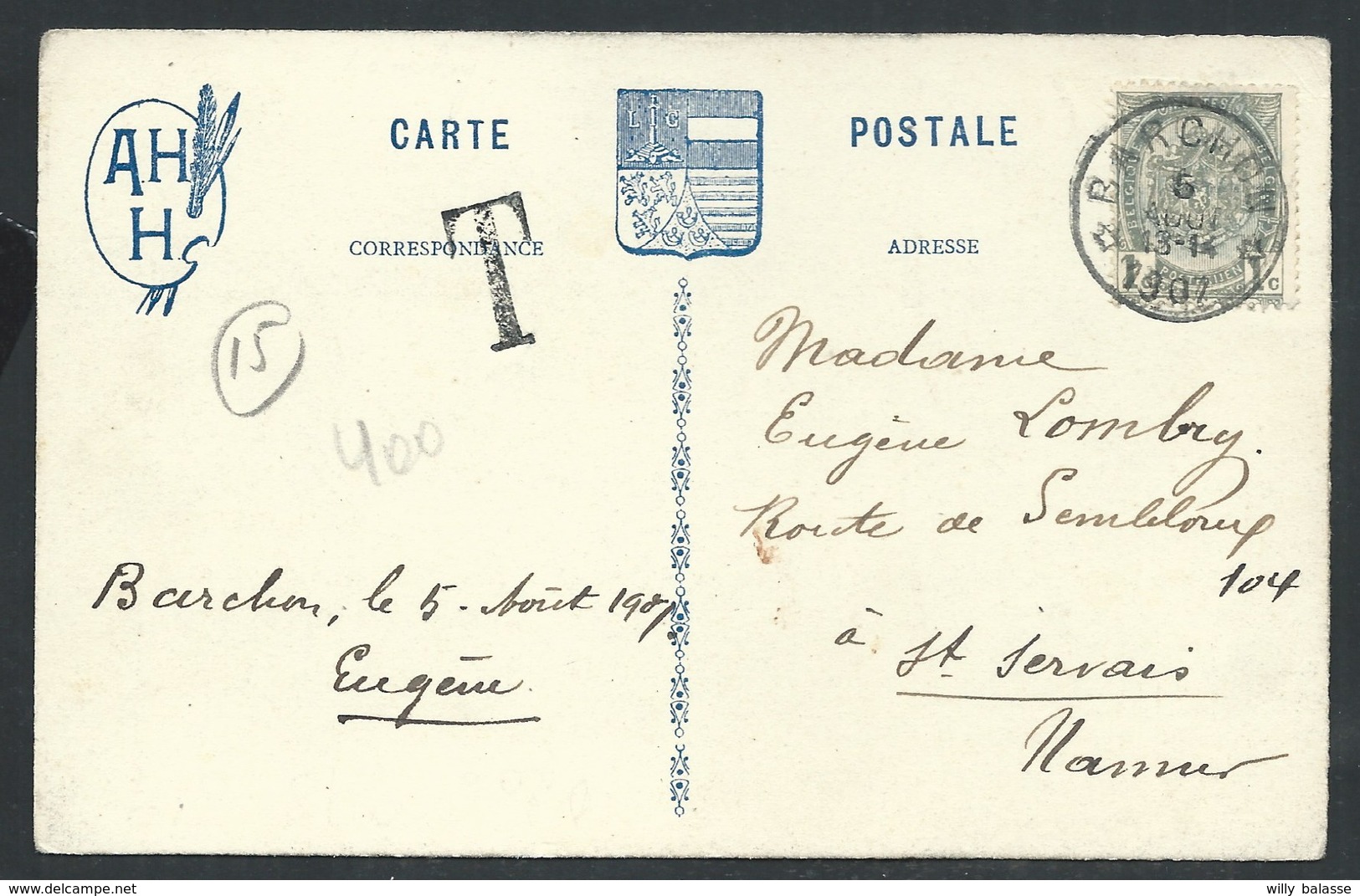 +++ CPA - Blegny - BARCHON - Panorama - Taxe - Cachet Relais 1907    // - Blegny