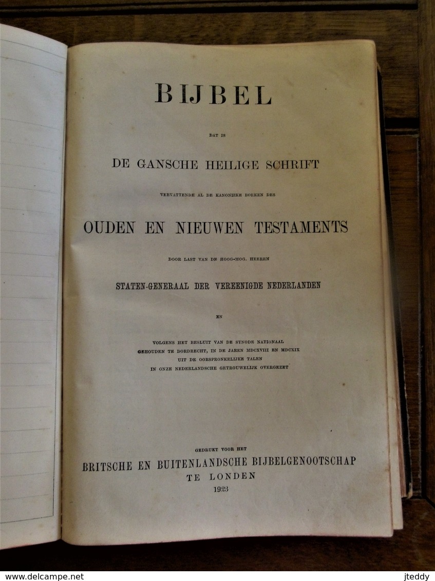 Antieke  BIJBEL  De Gansche Heilige Schrift  OUDEN En NIEUWEN  TESTAMENTS  1932 Gedrukt LONDON - Autres & Non Classés