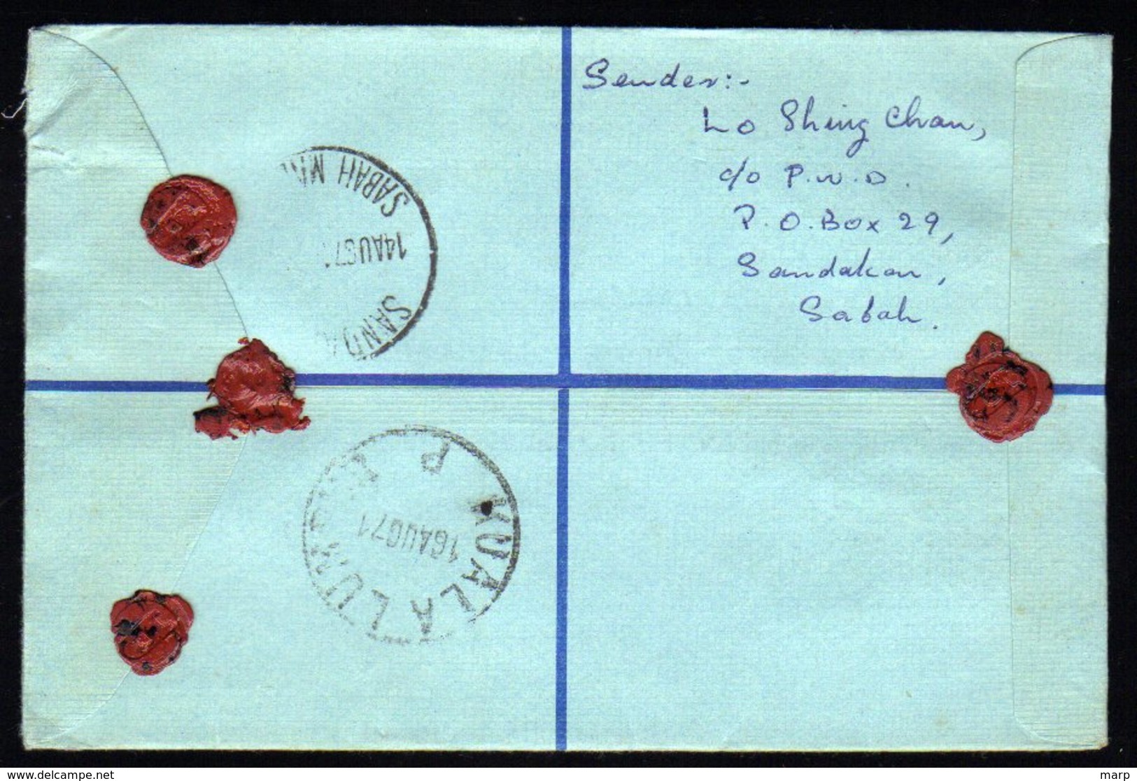 Malaysia Registered Cover From Sandakan To Kuala Lumpur 1971 - Malaysia (1964-...)