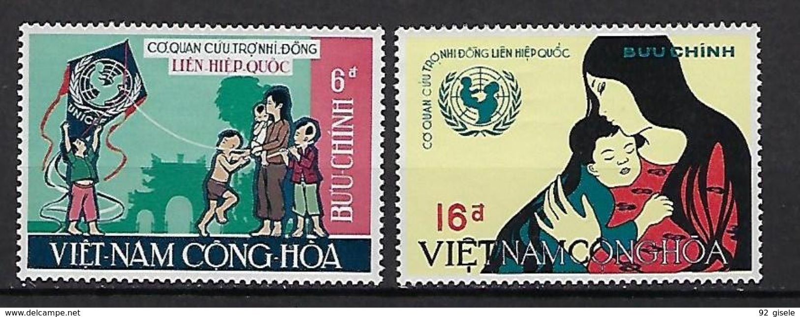 Viet-Sud YT 341 & 342 " UNICEF " 1968 Neuf** MNH - Viêt-Nam