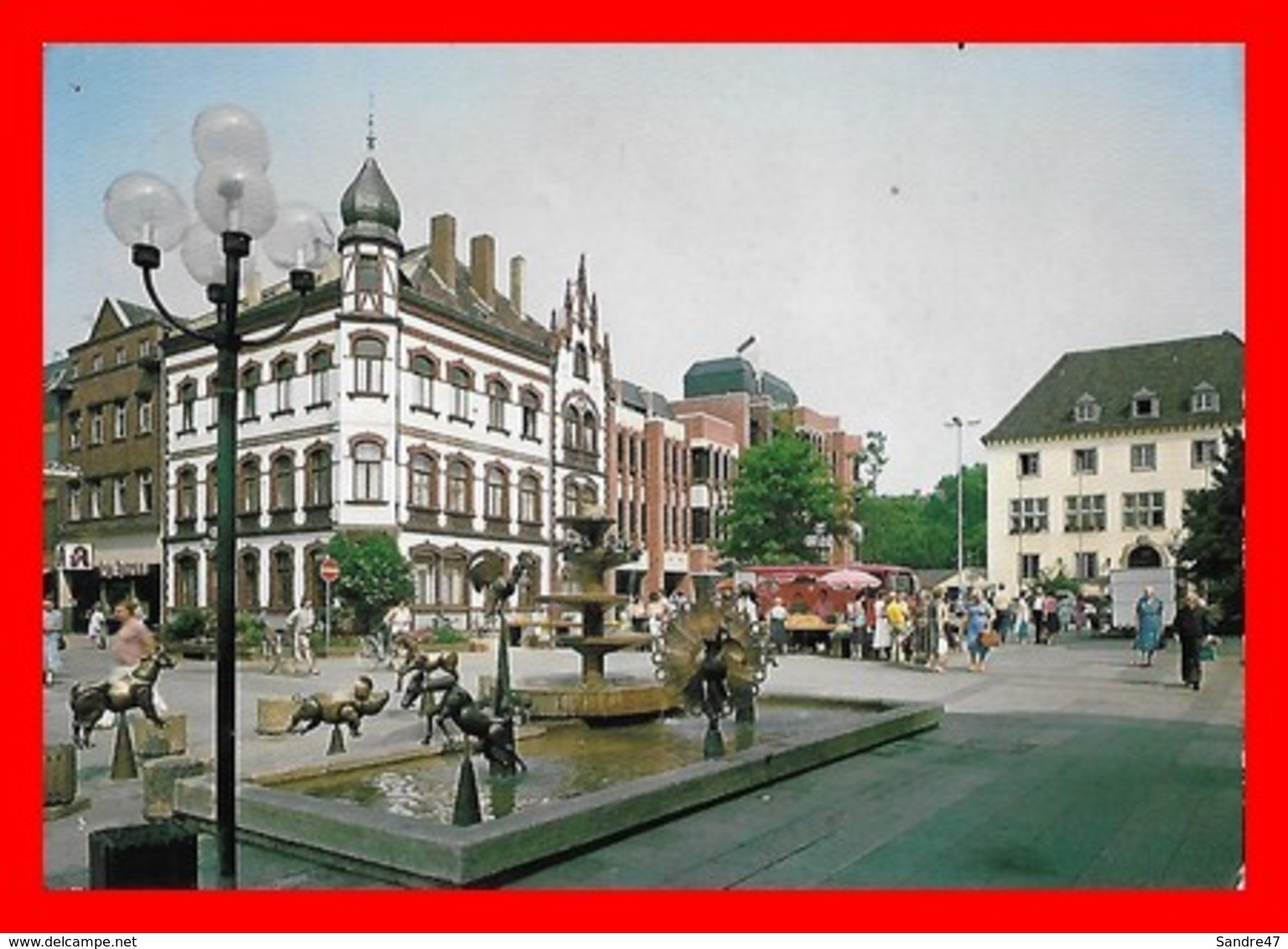 CPSM/gf GREVENBROICH (Allemagne)   Marktplatz - Rathausgebäude - Haus Portz, Animé..H521 - Grevenbroich