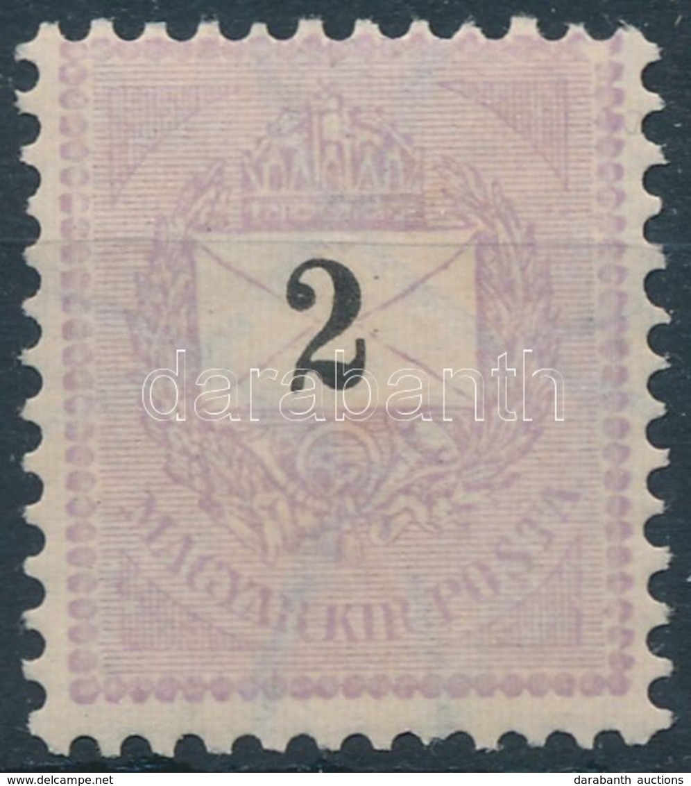 * 1889 Feketeszámú 2kr  11 1/2 Fogazással, Minimális Falcnyommal, Pici Ránc (130.000) / Mi 28A Almost Mint Never Hinged, - Other & Unclassified