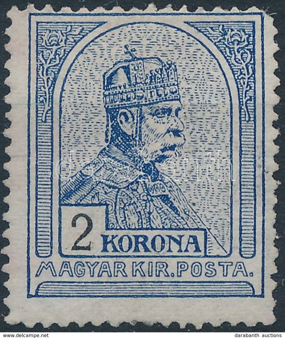 ** 1909 2kr Szürkéskék, Sarok- és Foghiba (40.000) - Andere & Zonder Classificatie