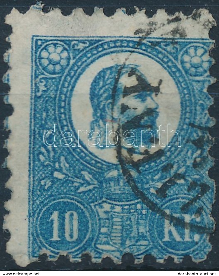 O 1871 Kőnyomat 10kr Képbe Fogazott Bélyeg, Zavaros, Elmosódott, Durva Nyomat, Tompa Kék Szín (29.000+++) Certificate: G - Otros & Sin Clasificación