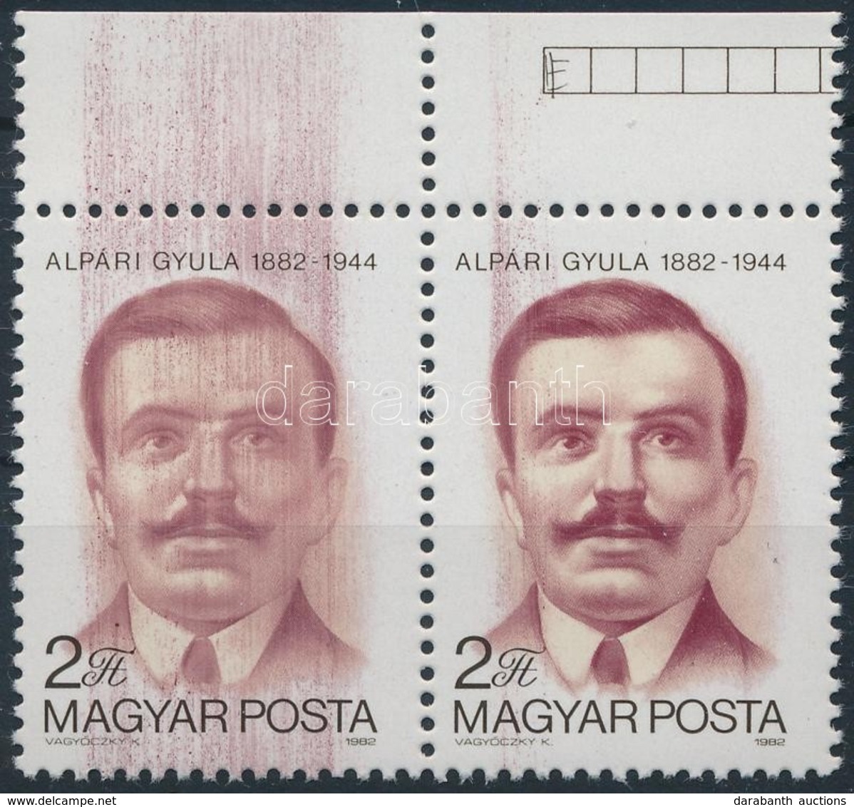 ** 1982 Alpári Gyula 2Ft Pár Erős Festékelkenődéssel - Other & Unclassified
