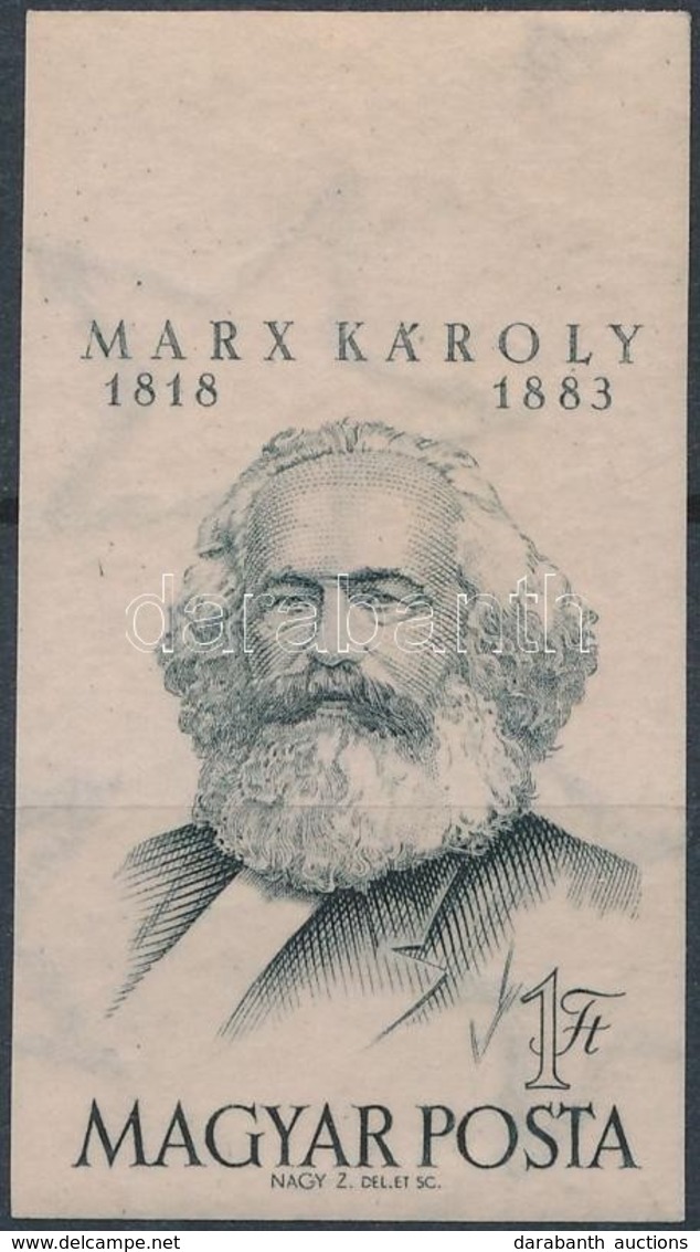 ** 1953 Marx ívszéli Vágott Bélyeg (8.000) - Autres & Non Classés