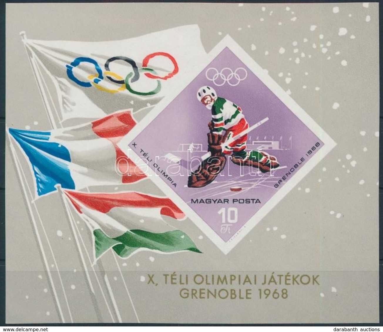 ** 1967 Téli Olimpia (III.) - Grenoble Vágott Blokk (3.500) - Autres & Non Classés