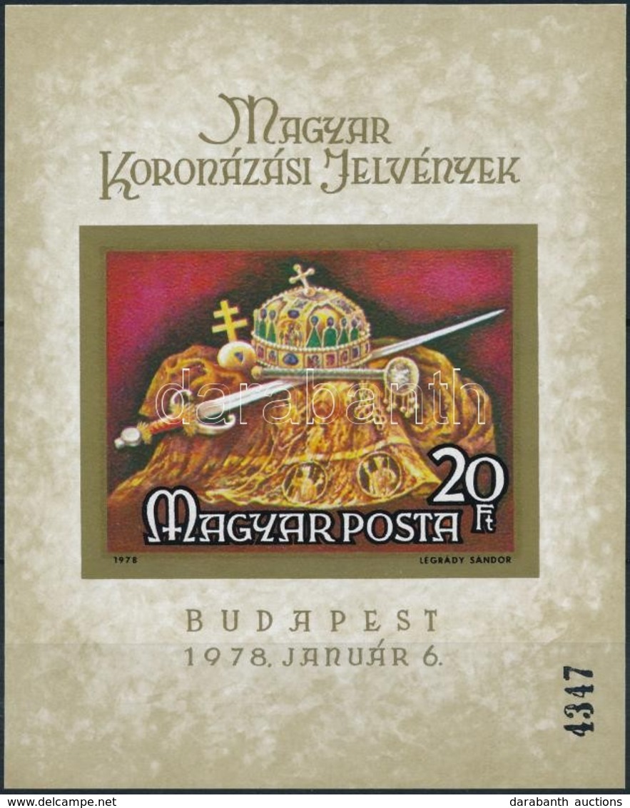 ** 1978 Magyar Koronázási Jelvények Vágott Blokk (6.000) - Andere & Zonder Classificatie