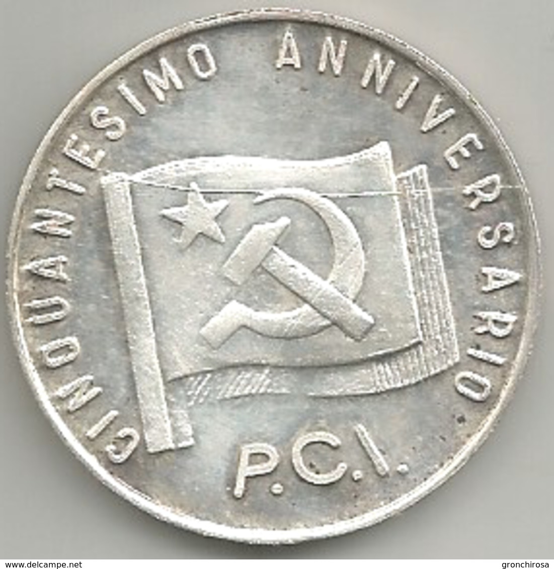 Partito Comunista Italiano 1921 - 1971, A. Gramsci, P. Togliatti, Ag. 17 Gr. 3,5 Cm. - Altri & Non Classificati