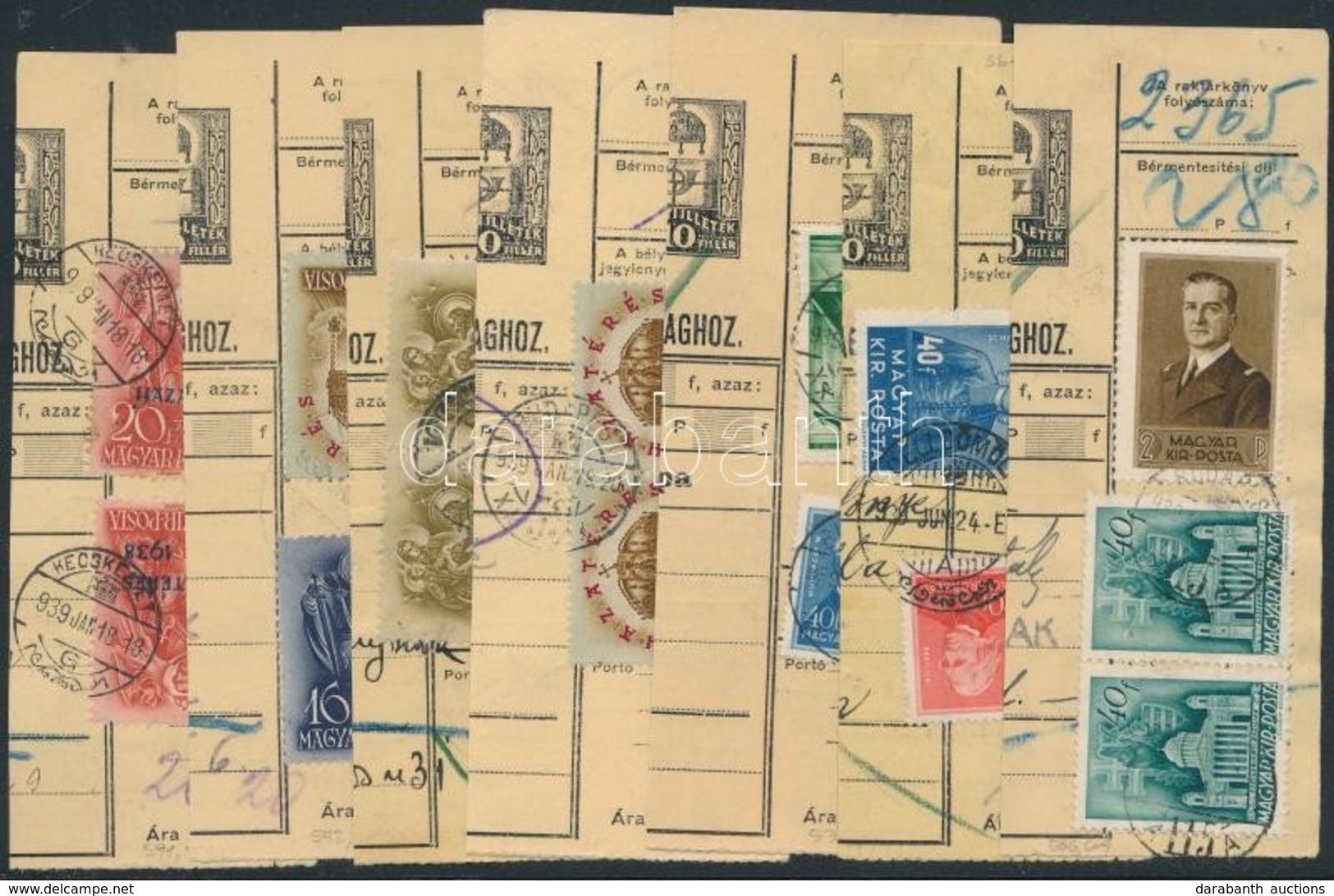7 Db Csomagszállító Szelvény A 30-as évek Második Feléből - Other & Unclassified
