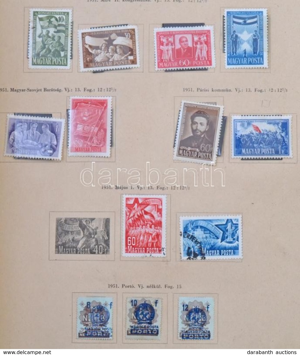 ** O Magyar Gyűjtemény 1945-1955 Több Postatiszta Teljes Sorral, Jobb értékekkel, Előnyomott Albumban - Autres & Non Classés