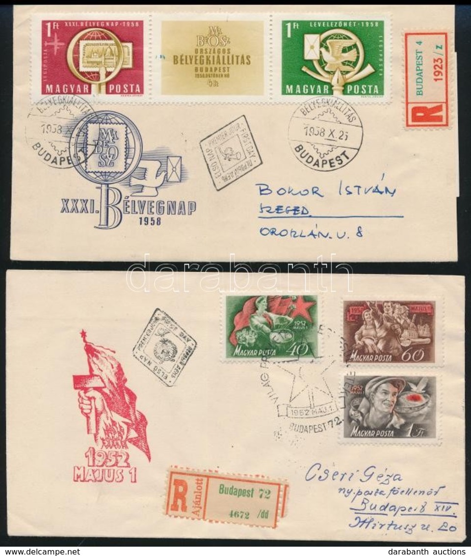 1952-1958 4 Db Ajánlott FDC - Andere & Zonder Classificatie