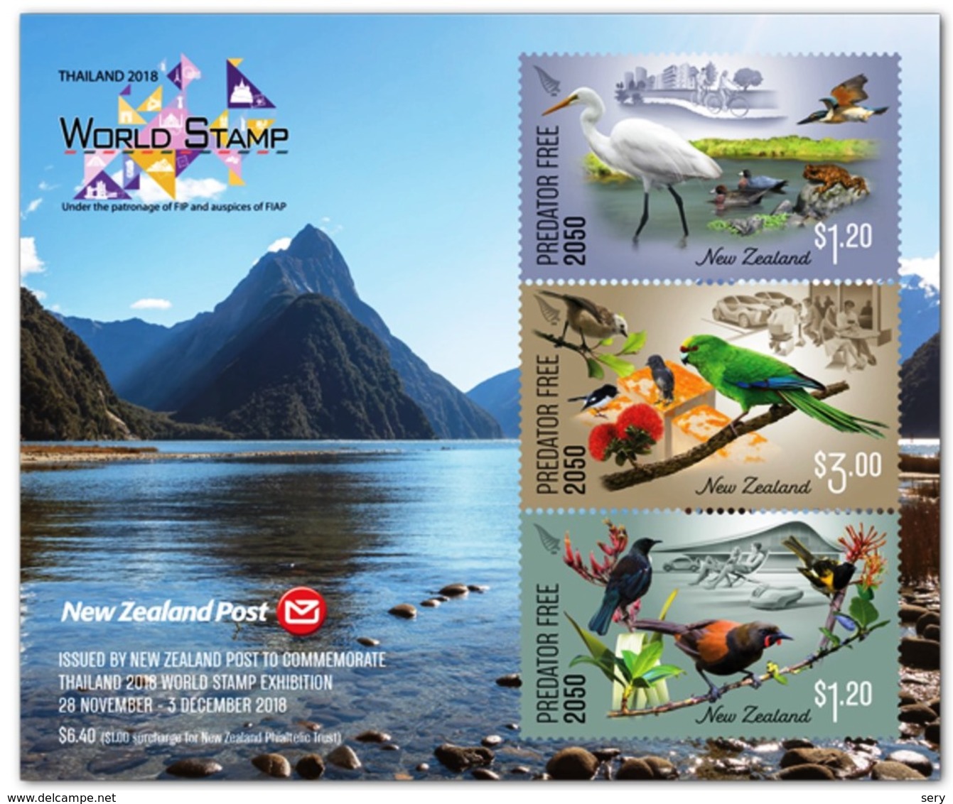 New Zealand 2018 MS MNH Bangkok  Exhibition Miniature Sheet  Bird  Birds Oiseaux Oiseau - Otros & Sin Clasificación