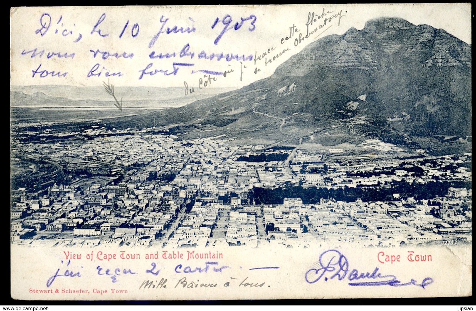 Cpa Afrique Du Sud South Africa Cape Town , View Of Cape Town And Table Mountain  AFS5 - Afrique Du Sud