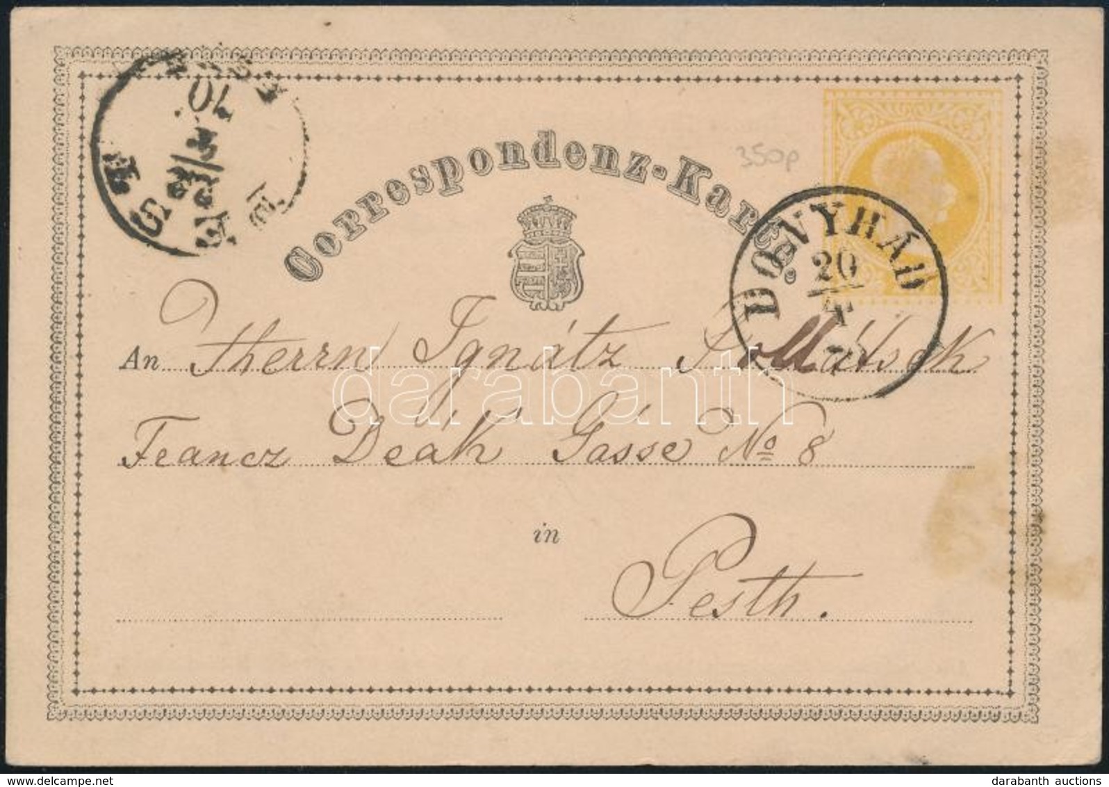1870 2kr Díjjegyes Levelezőlap 'BONYHÁD' (Gudlin 350 P) - Autres & Non Classés
