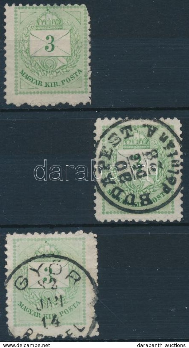 O 1874 3 Db 3kr 11 11/2 Fogazással - Other & Unclassified