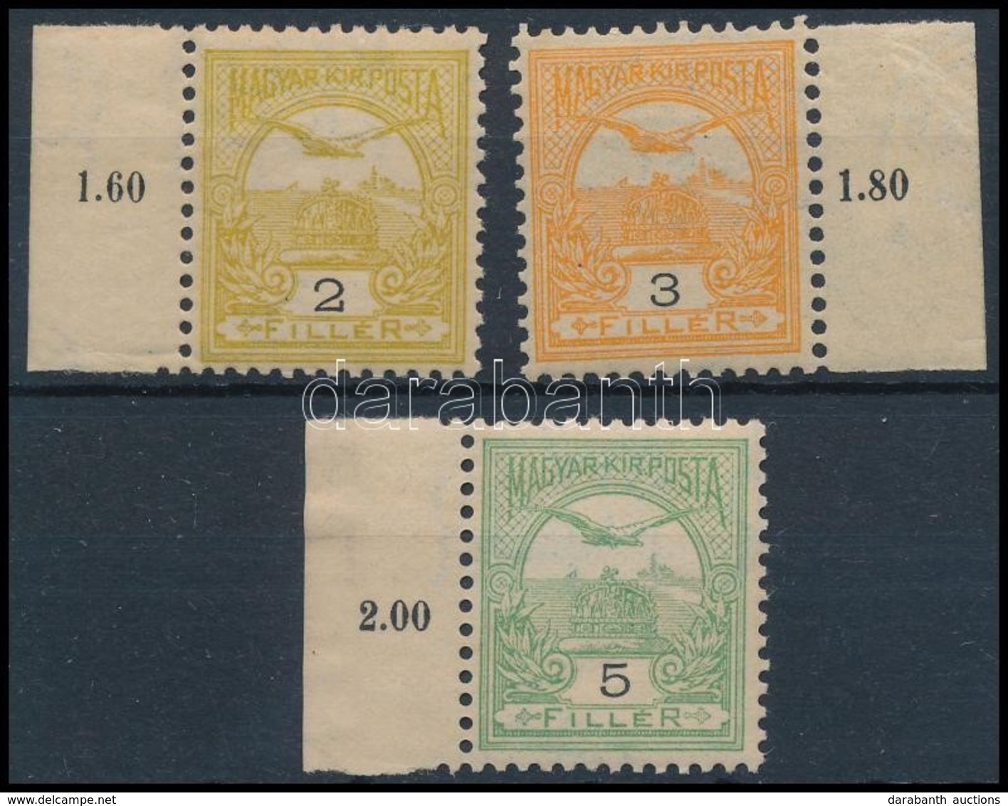 ** 1904 Turul 2f, 3f, 5f ívszéli Bélyegek (6.400+) - Other & Unclassified