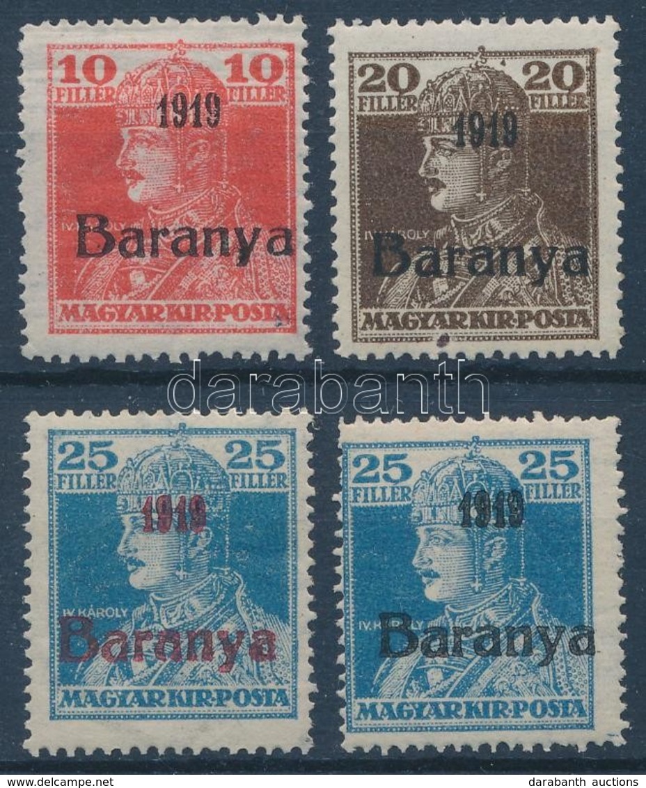 ** Baranya I. 1919 4 Klf Károly Bélyeg Antikva Számokkal, Bodor Vizsgálójellel (18.800) (apró Hibák / Small Faults) - Other & Unclassified