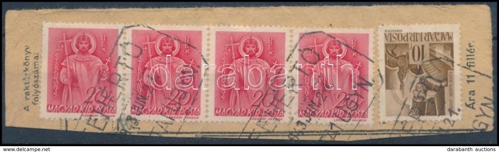 1943 'FEHÉRTÓ' Postaügynökségi Bélyegzés Kivágáson - Andere & Zonder Classificatie