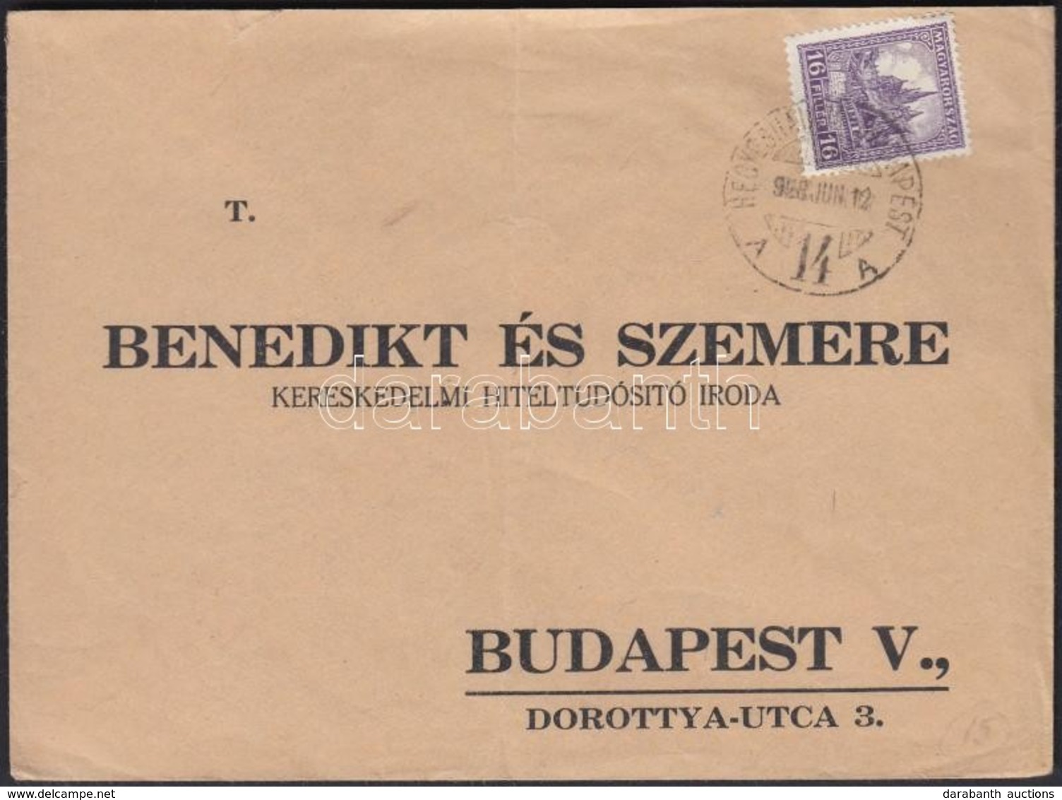 1928 Levél HEGYESHALOM - BUDAPEST Vasúti Bélyegzéssel - Autres & Non Classés