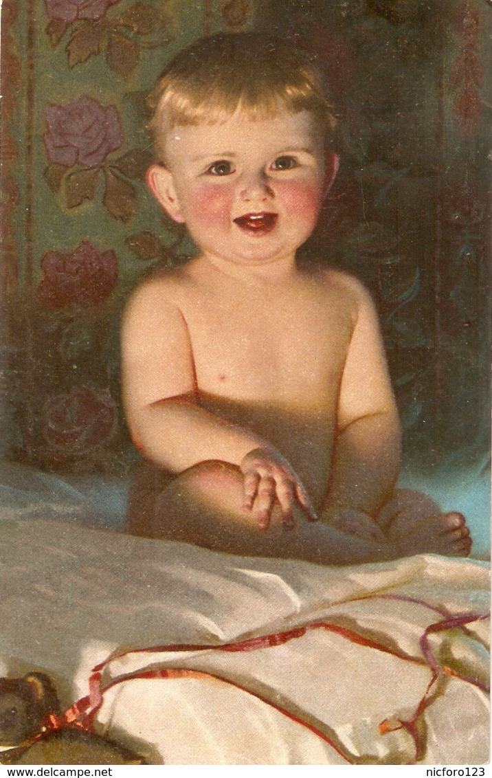 "Smiling Nude Baby" Loevely Antique  German Postcard - Otros & Sin Clasificación