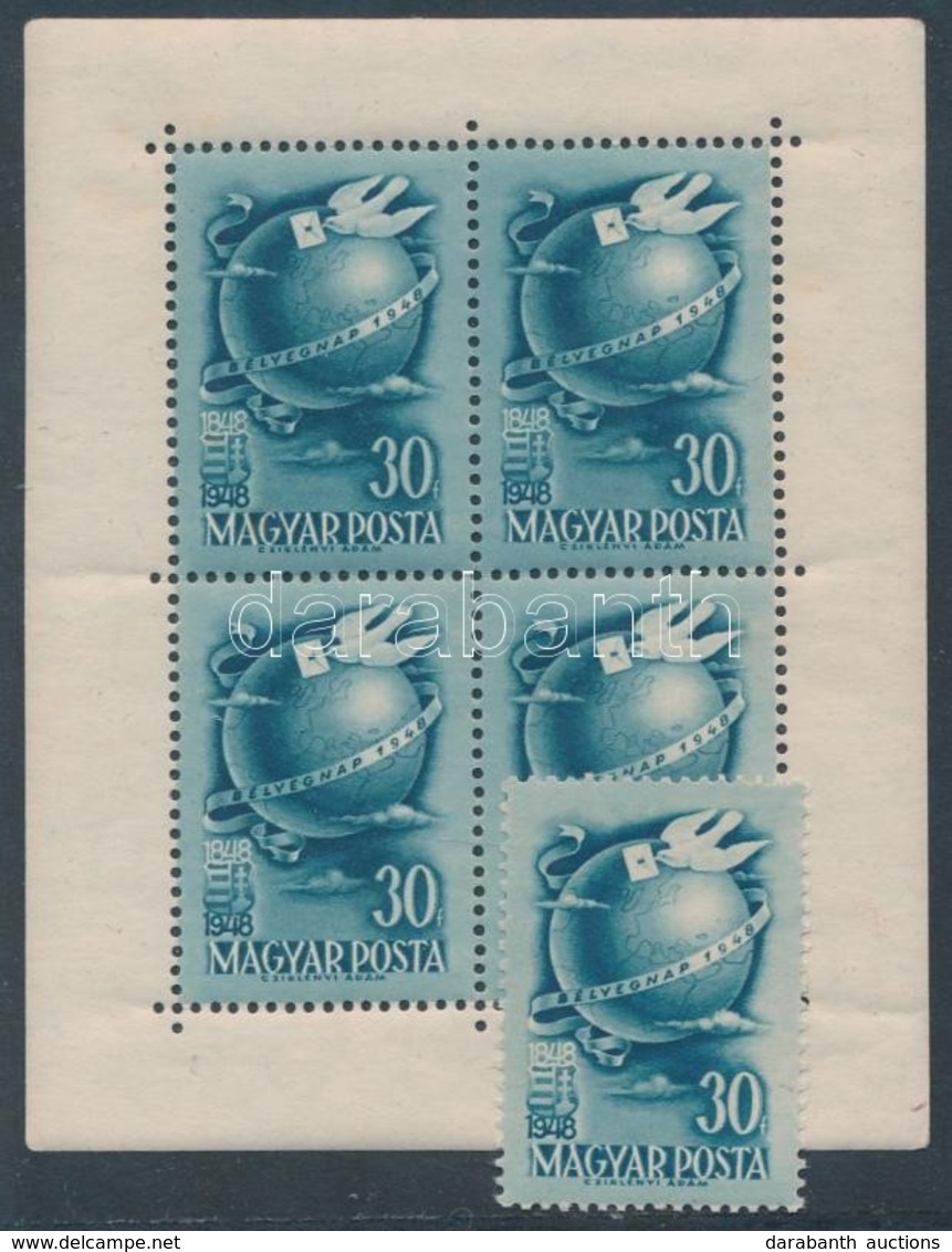 ** 1948 Bélyegnap (21.) Bélyeg + Kisív (8.200) (törések, Rozsda / Folded, Stain) - Andere & Zonder Classificatie