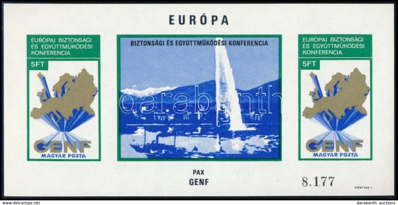 ** 1974 Európai Biztonság és Együttműködési Konferencia Vágott Blokk (22.000) - Andere & Zonder Classificatie