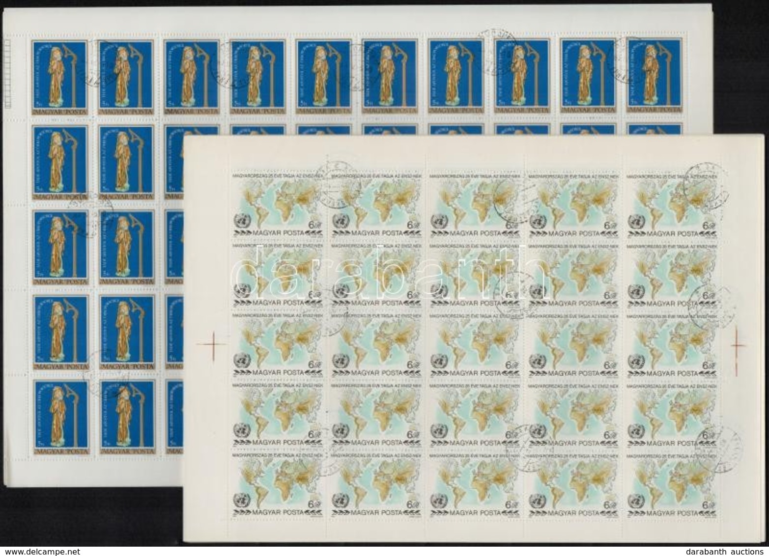 O 1980 Színes Faszobrok Teljes ívsor + ENSZ 2 Db Teljes ívsor (26.500) - Andere & Zonder Classificatie