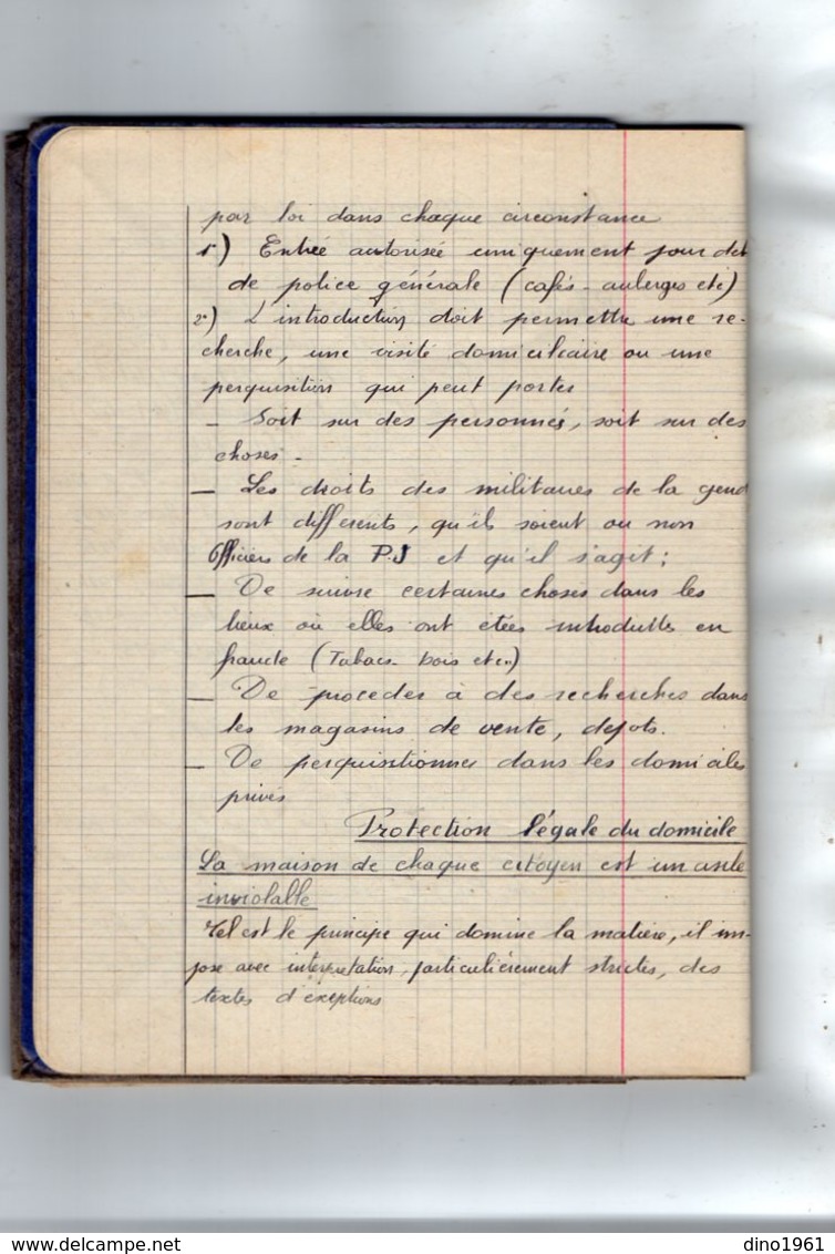 VP14.944 - MILITARIA - Manuscrit De 90 Pages - Service Dans La Gendarmerie - Elève Garde : FOULQUIER André - Police & Gendarmerie