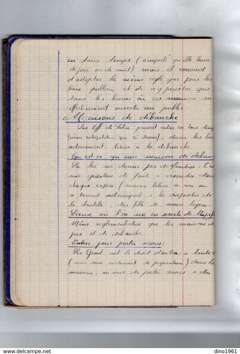 VP14.944 - MILITARIA - Manuscrit de 90 pages - Service dans la Gendarmerie - Elève Garde : FOULQUIER André