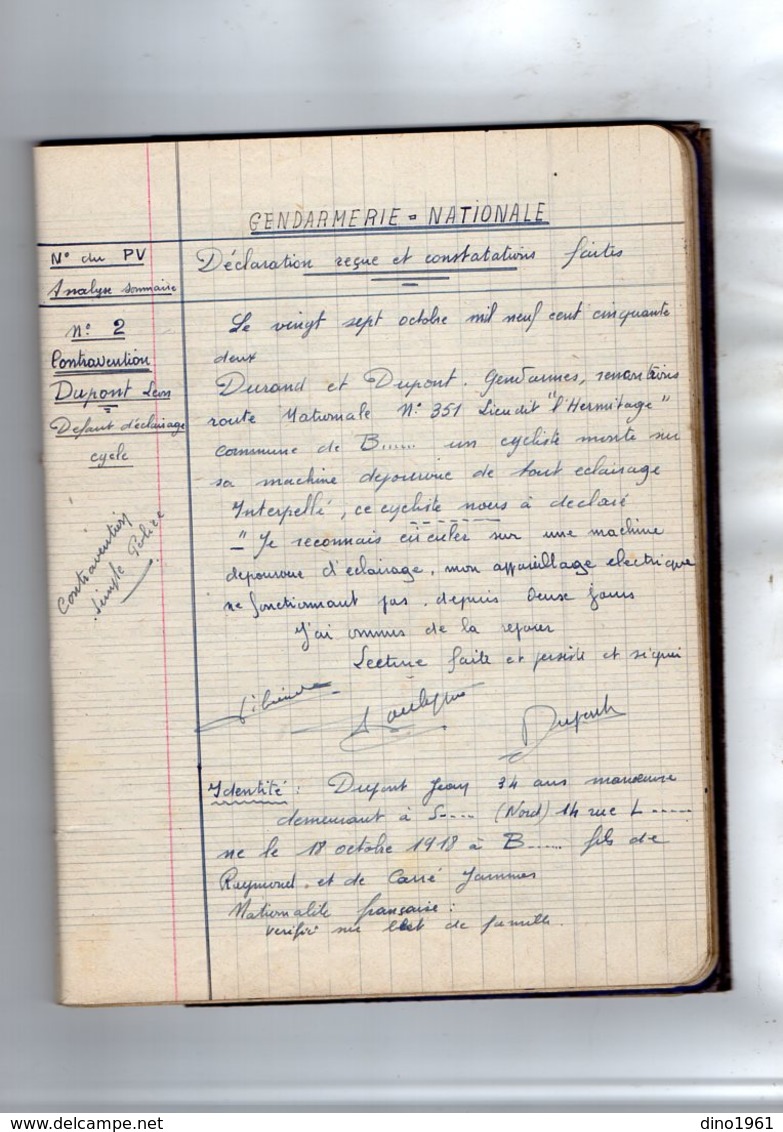 VP14.944 - MILITARIA - Manuscrit de 90 pages - Service dans la Gendarmerie - Elève Garde : FOULQUIER André