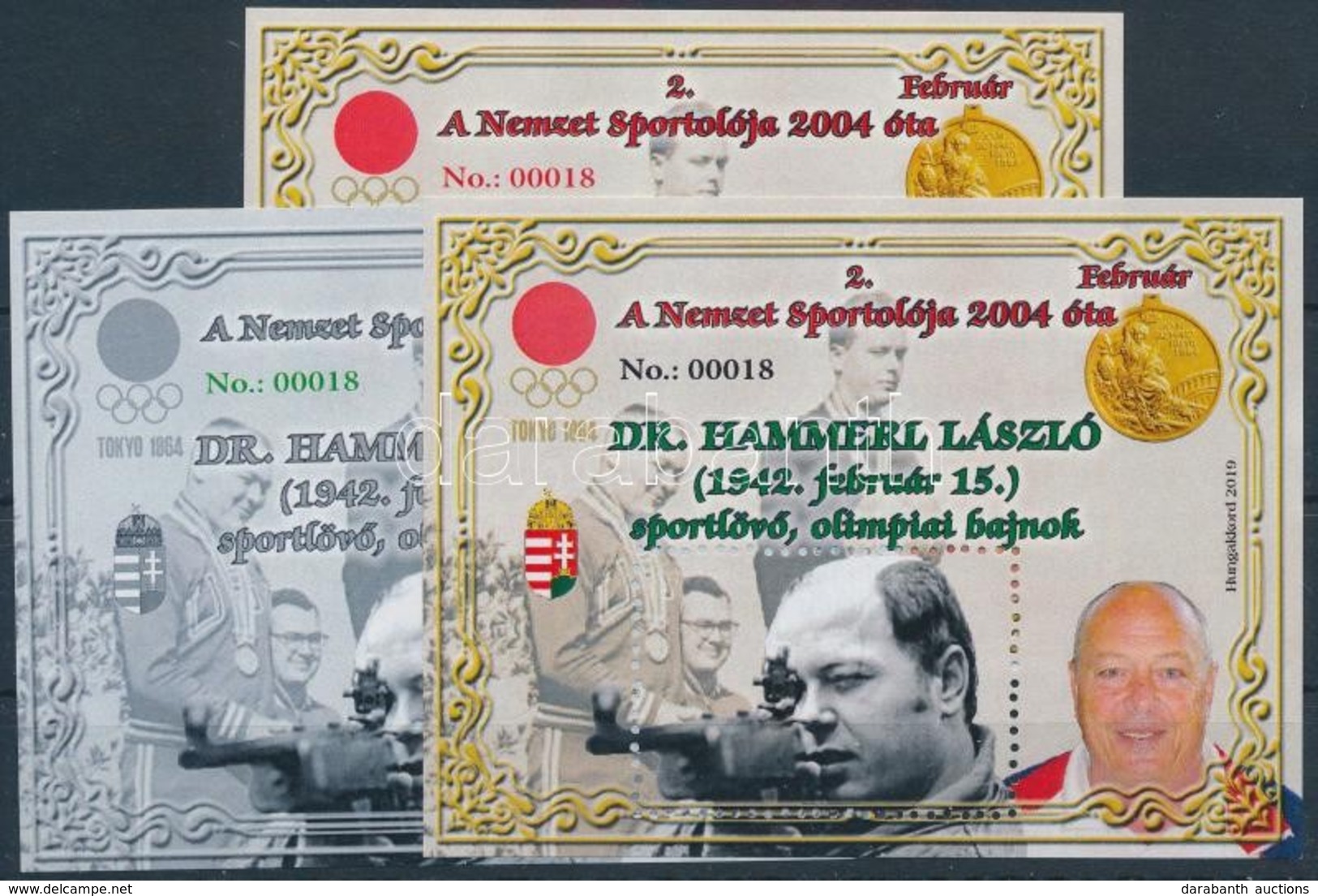 ** 2019 Dr Hammerl László A Nemzet Sportolója 3 Db-os Emlékív Garnitúra - Other & Unclassified