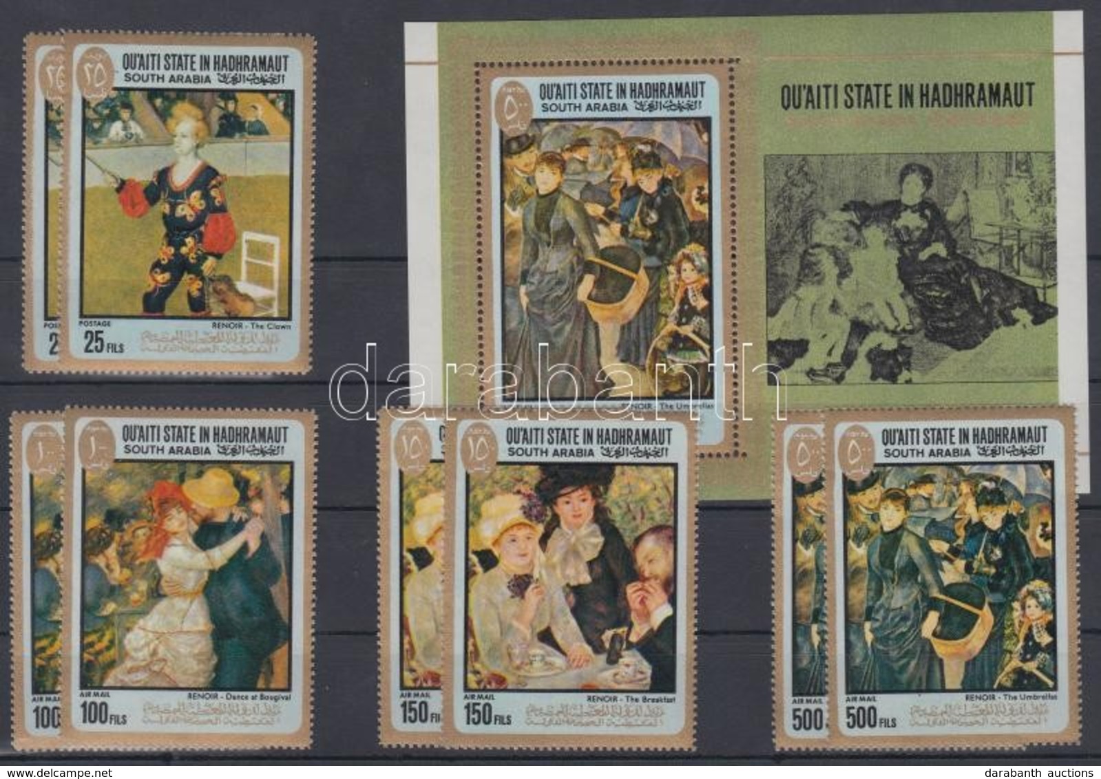 ** 1967 Auguste Renoir Festményei 2 Sor Mi 142-145 A + Blokk 17A - Andere & Zonder Classificatie