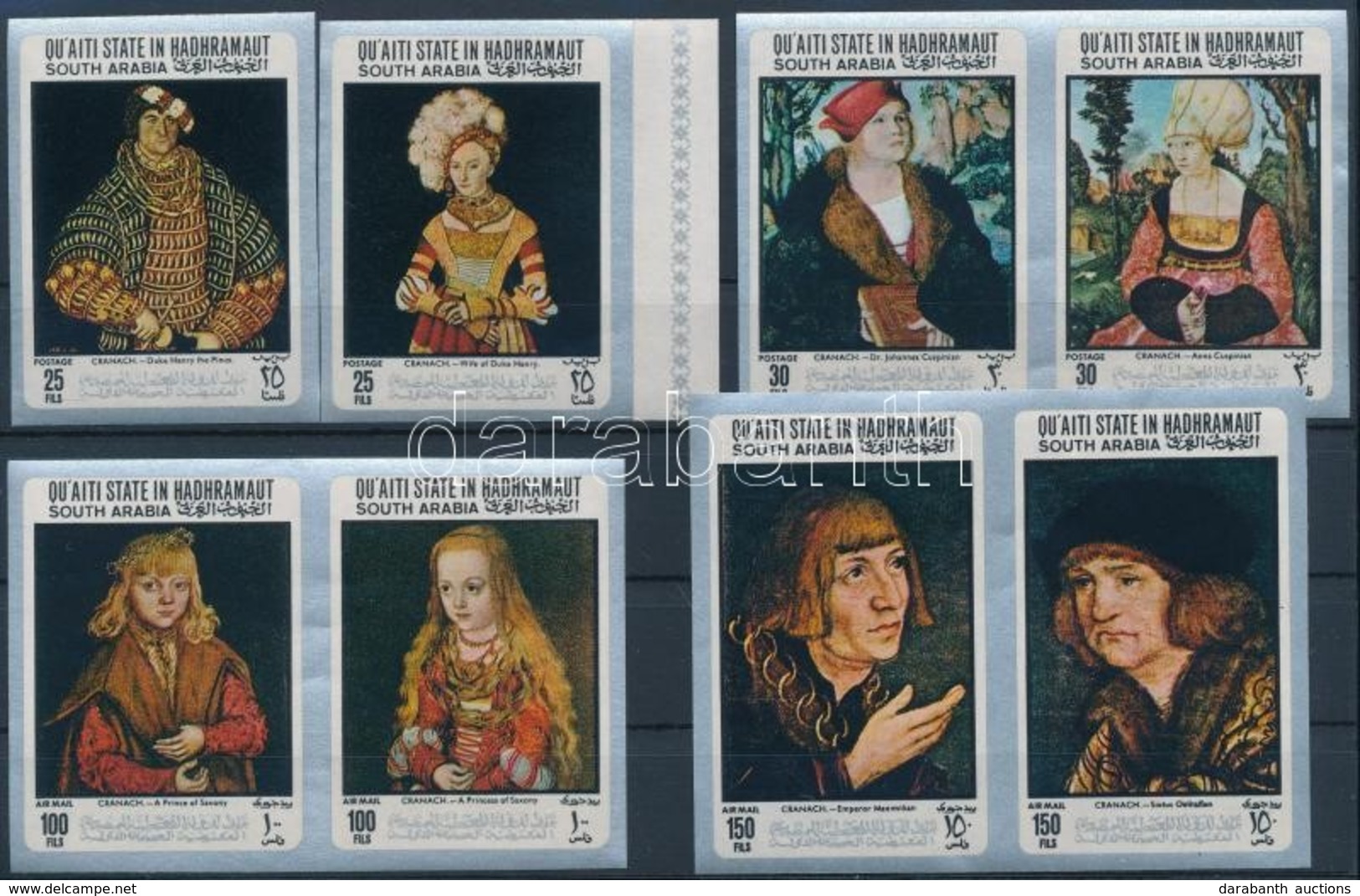 ** 1967 Lucas Cranach Festményei Vágott Sor Mi 147-154 - Otros & Sin Clasificación
