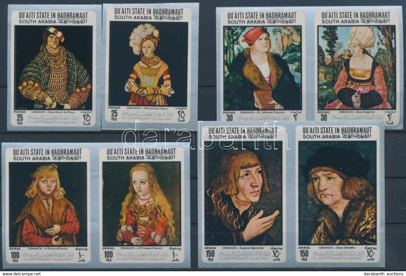 ** 1967 Lucas Cranach Festményei Vágott Sor Mi 147-154 - Other & Unclassified