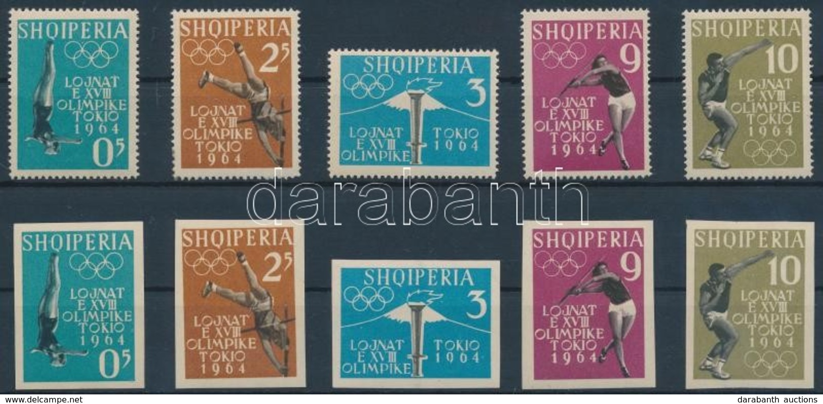 ** 1962 Nyári Olimpia, Tokió (I.) Fogazott és Vágott Sor Mi 657-661 AB - Autres & Non Classés