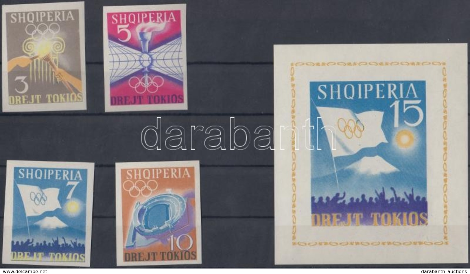 ** 1964 Nyári Olimpia Vágott Sor Mi 828-831 + Vágott Blokk 23 - Other & Unclassified