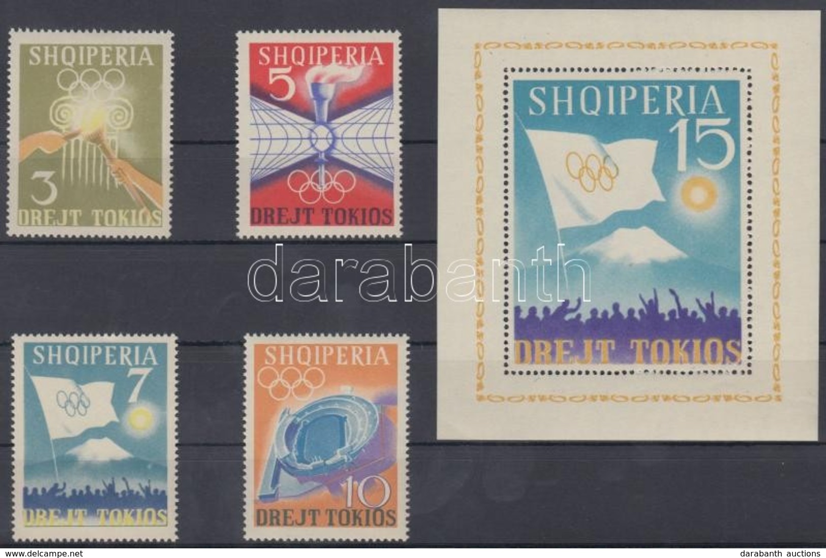 ** 1964 Tokiói Nyári Olimpia Sor Mi 823-826 + Blokk Mi 22 - Autres & Non Classés