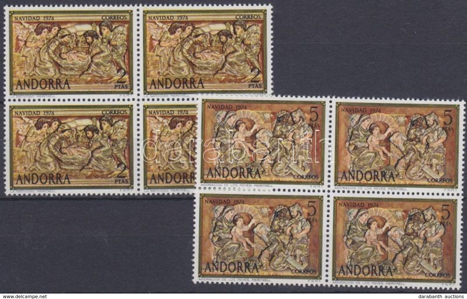 ** 1974 Karácsony Négyestömb Mi 93-94 - Andere & Zonder Classificatie