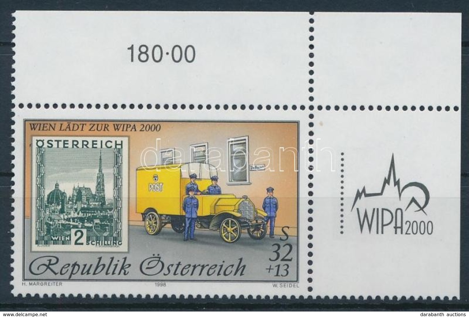 ** 1998 WIPA 2000, Bécs ívsarki Bélyeg,
WIPA 2000, Vienna Corner Stamp
Mi 2270 I - Autres & Non Classés