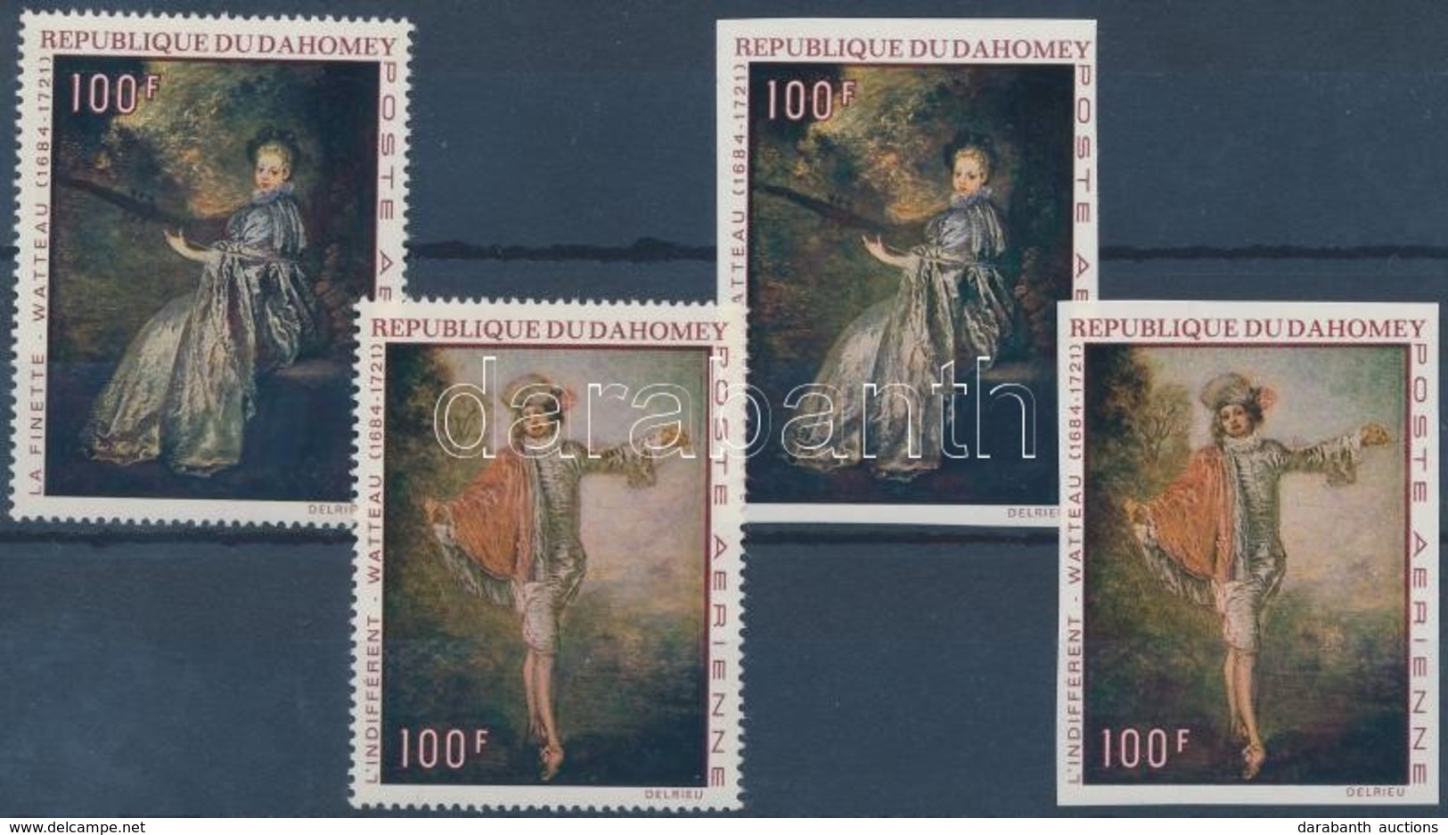 ** 1971 Jean Antoine Watteau Fogazott + Vágott Sor Mi 446-447 - Autres & Non Classés