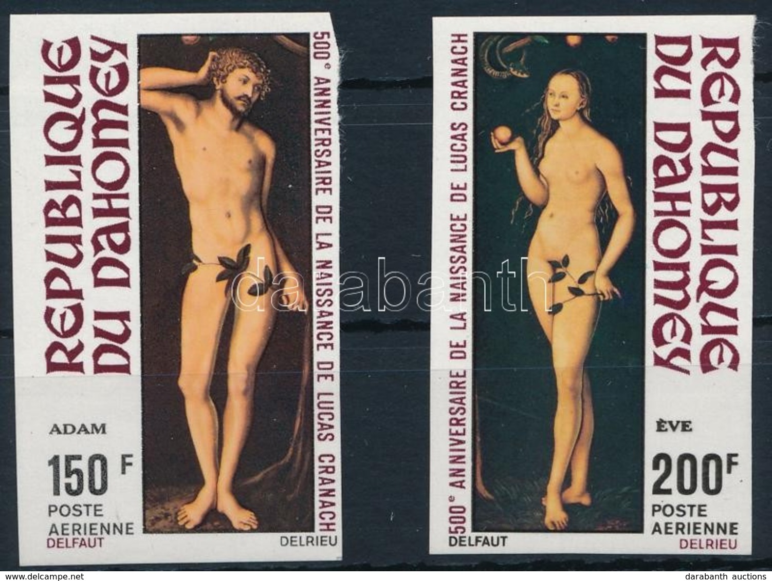 ** 1972 Festmény; Lucas Cranach Vágott Sor Mi 495-496 - Autres & Non Classés