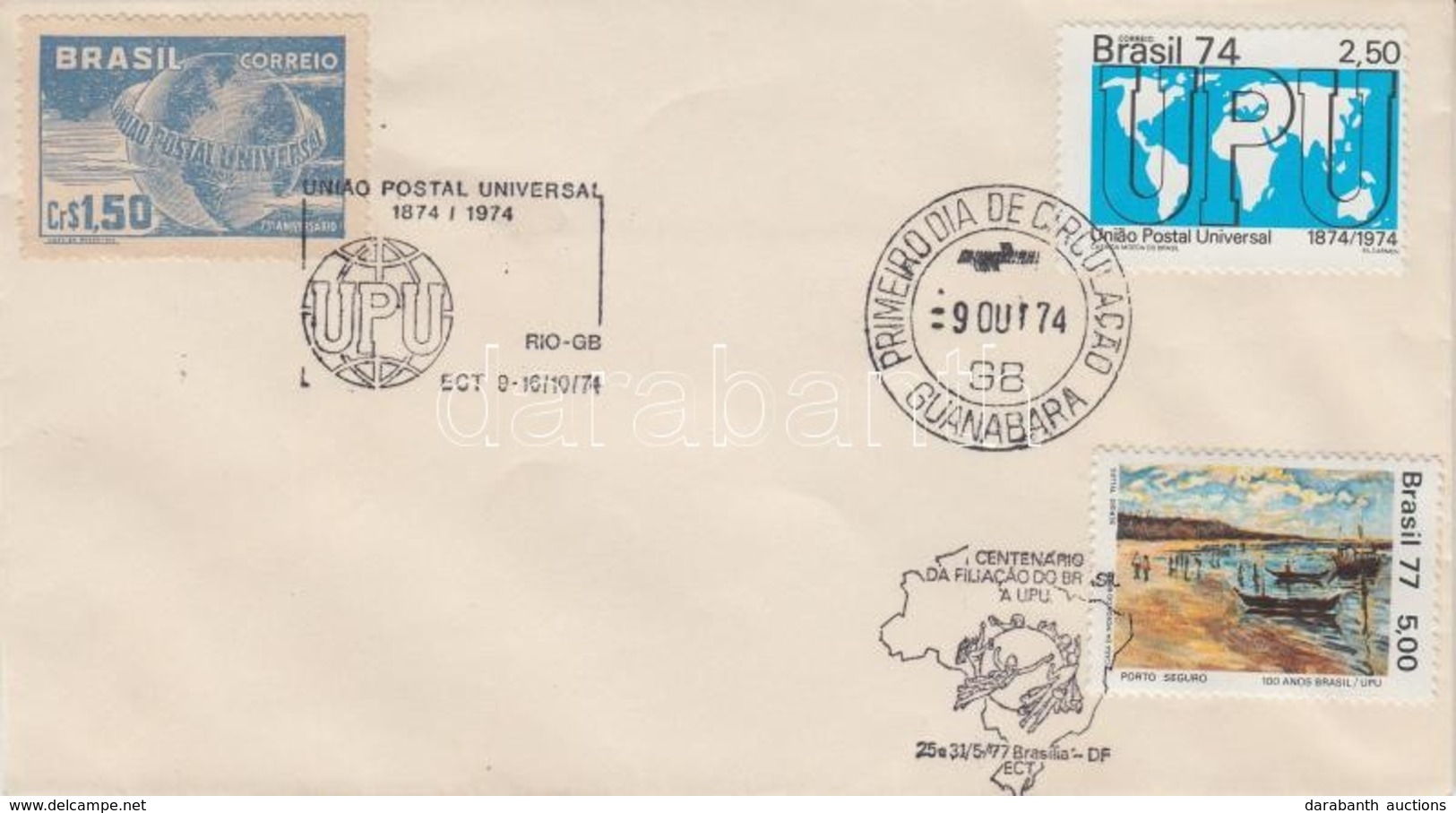 1974 100 éves Az UPU Mi 1453 FDC - Other & Unclassified