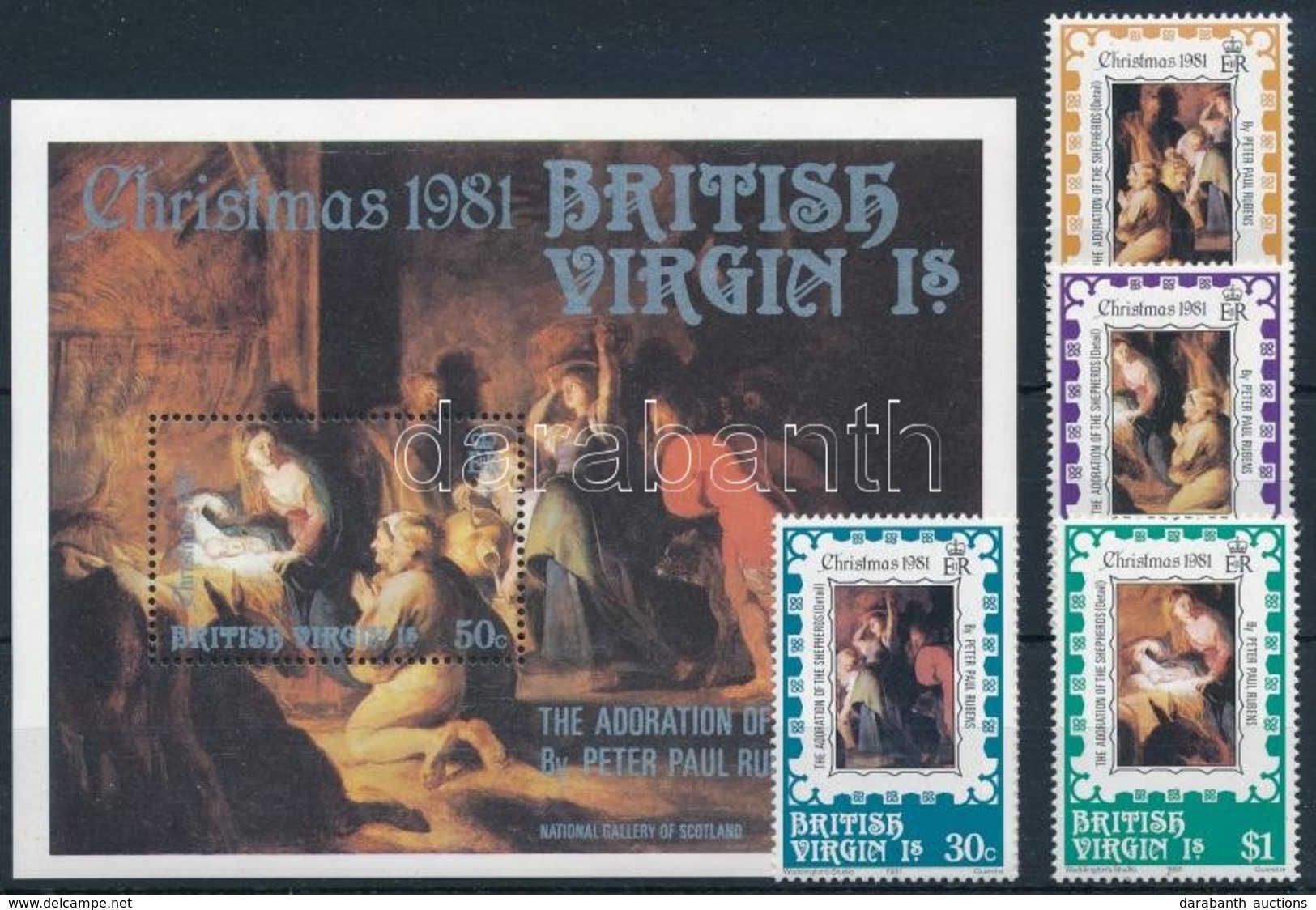 ** 1981 Rubens Festmények Sor Mi 419-422 + Blokk Mi 16 - Autres & Non Classés