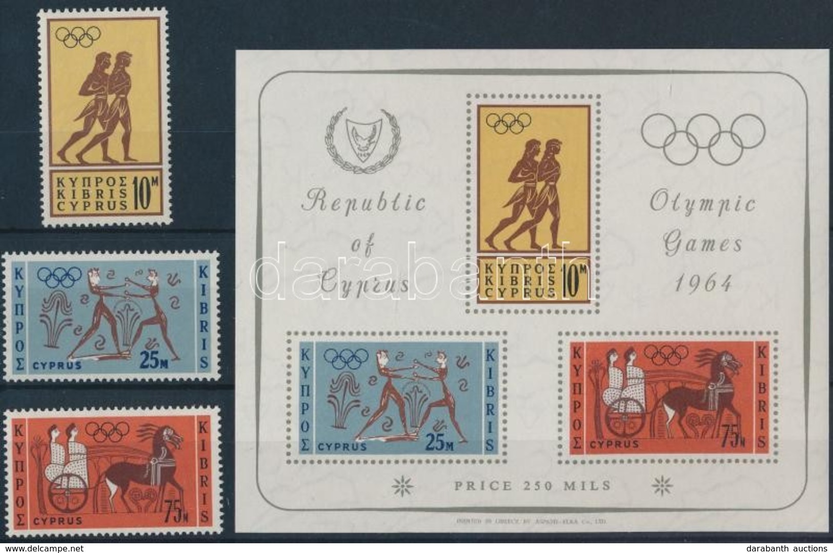 ** 1964 Nyári Olimpia Sor Mi 237-239 + Blokk Mi 2 - Otros & Sin Clasificación